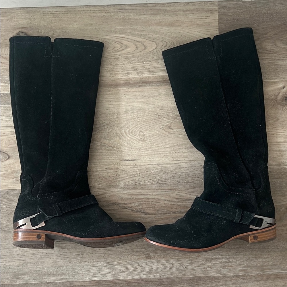 UGG Suede Black Knee-High Women's Boots